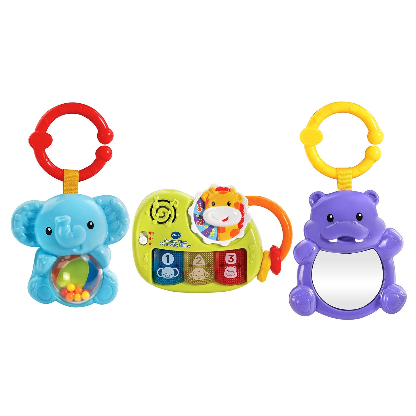 VTech Tummy Time Discovery Pillow - Multicolor, 3.94"x15.75"x27.17", Durable Plastic, Model 80-506800