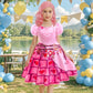 Itvti Girls Bridget Costume Kids Younger Queen Of Heart Pink Dress Princess Cosplay Outfits With Wig For Halloween Party, Pink, 2-3 Years(Tag 100)