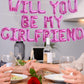 TONIFUL 16 Inch Rose Red Letter Balloons for Proposal, Valentine's Day & Engagement Party Supplies, Aluminum Material