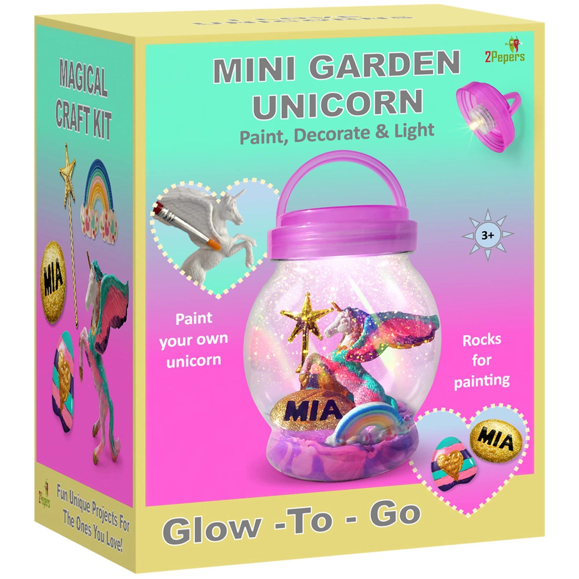 2Pepers Make Your Own Unicorn Night Light Arts and Crafts for Kids, DIY Unicorns Gifts for Girls Ages 2 3 4 5 6 7 8 Years Old, K
