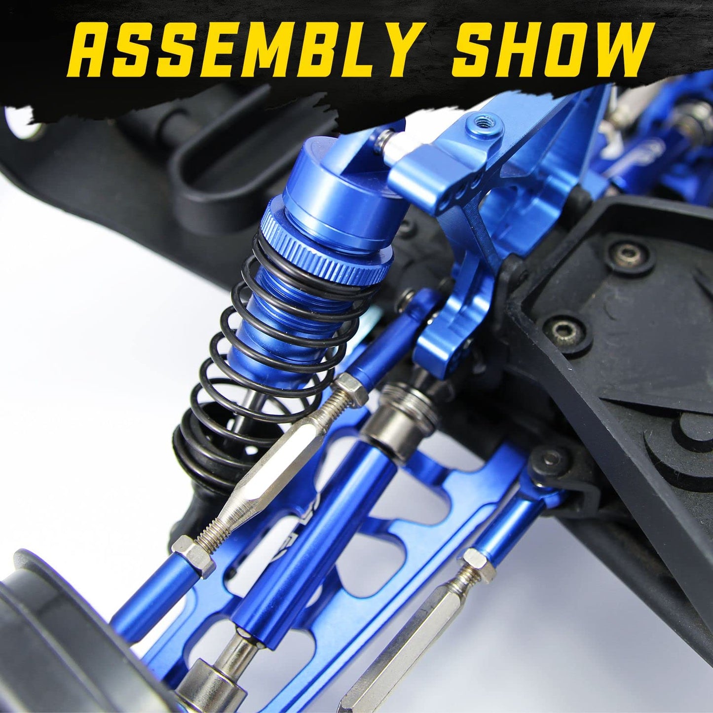 Front Rear Shock Absorber for 1/10 Slash Shocks,4PCS Aluminum Assembled RC Shock Damper for 1/10 4x4 4WD 2WD Rustler Stampede Ba