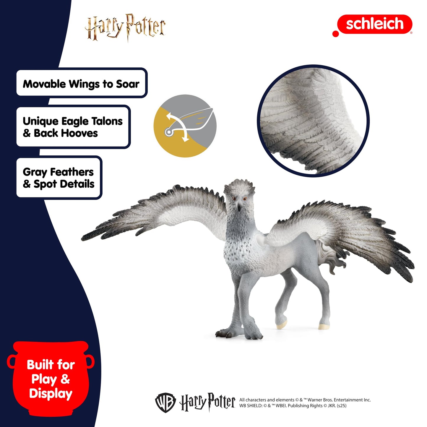 Schleich Harry Potter Buckbeak Figurine, Multi-Color, PVC, Model 13988, Ages 6+