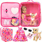 Zita Element 18 Inch Girl Doll Backpack Butterfly Design Carrier Bag With Clothes And Accessories Including 18 Inch Dolls Clothe