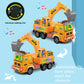 Ynanimery Construction Truck Toy, Excavator Truck Toys with 4D Lights & Sounds- Battery Operated Automatic Bump & Go, Truck Toys