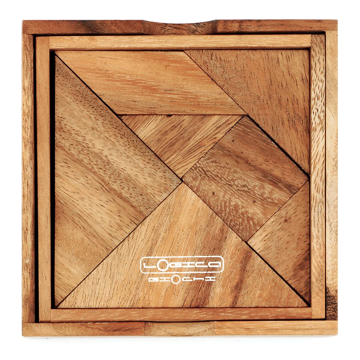 Logica Puzzles Art. Tangram - Wooden Puzzle - Brain Teaser In Fine Wood - 100 Puzzles In 1 - Educational Puzzle - Mind Puzzle -