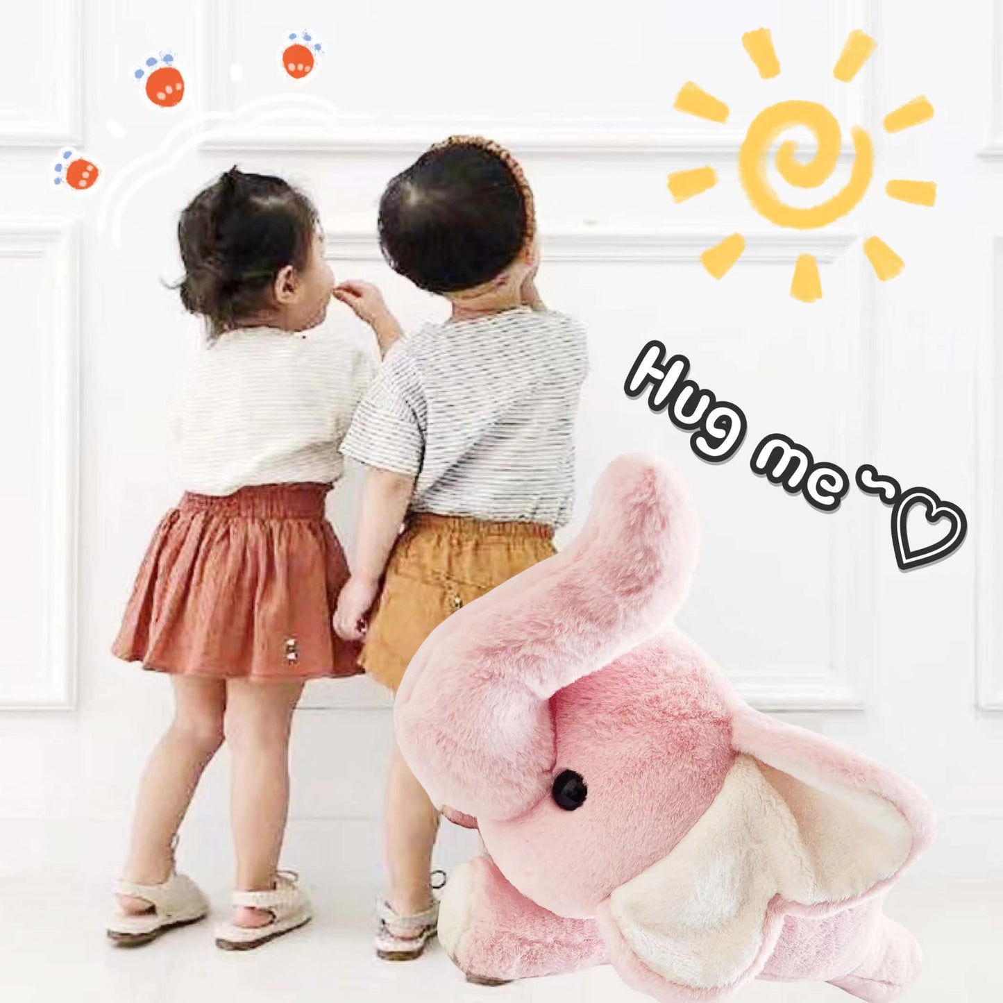 Uoozii 24.2'' | 5 Pounds Pink Elephant Weighted Stuffed Animals - Cute Weighted Plush Toy Comfort Big Weighted Throw Pillow Gift