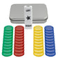 BEABOY Left Right Center Dice Game Set - 3 Colorful Dice & 40 Chips, Plastic, Model YX-ZZY-51