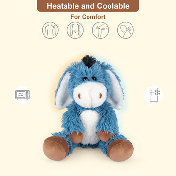 Suzzipals Heatable And Coolable Donkey Stuffed Animals, Microwavable Stuffed Animal Heating Pads For Soothing, Lavender Scent Do