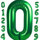40 Inch Dark Green Number 0 Balloon Large Giant Jumbo Digit Mylar Foil Helium For 10 20 30 40 50 60 70 80 Birthday 2025 Party De