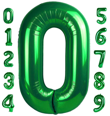 40 Inch Dark Green Number 0 Balloon Large Giant Jumbo Digit Mylar Foil Helium For 10 20 30 40 50 60 70 80 Birthday 2025 Party De