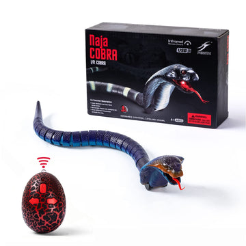 Amchsuri Remote Control Snakes Realistic Rc Snake Prank Blue Cobra Rechargeable Smart Sensing Snake Cat Toy With Infrared Controller Snake Toys For Kids/Cat (Blue)