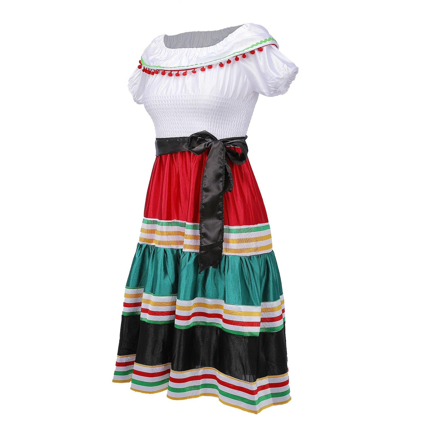stepsin Traditional Mexican Dress for Girls Folklorico Dance Dress Cinco De Mayo Girls Party Costume Mexican Fiesta Dress Kit