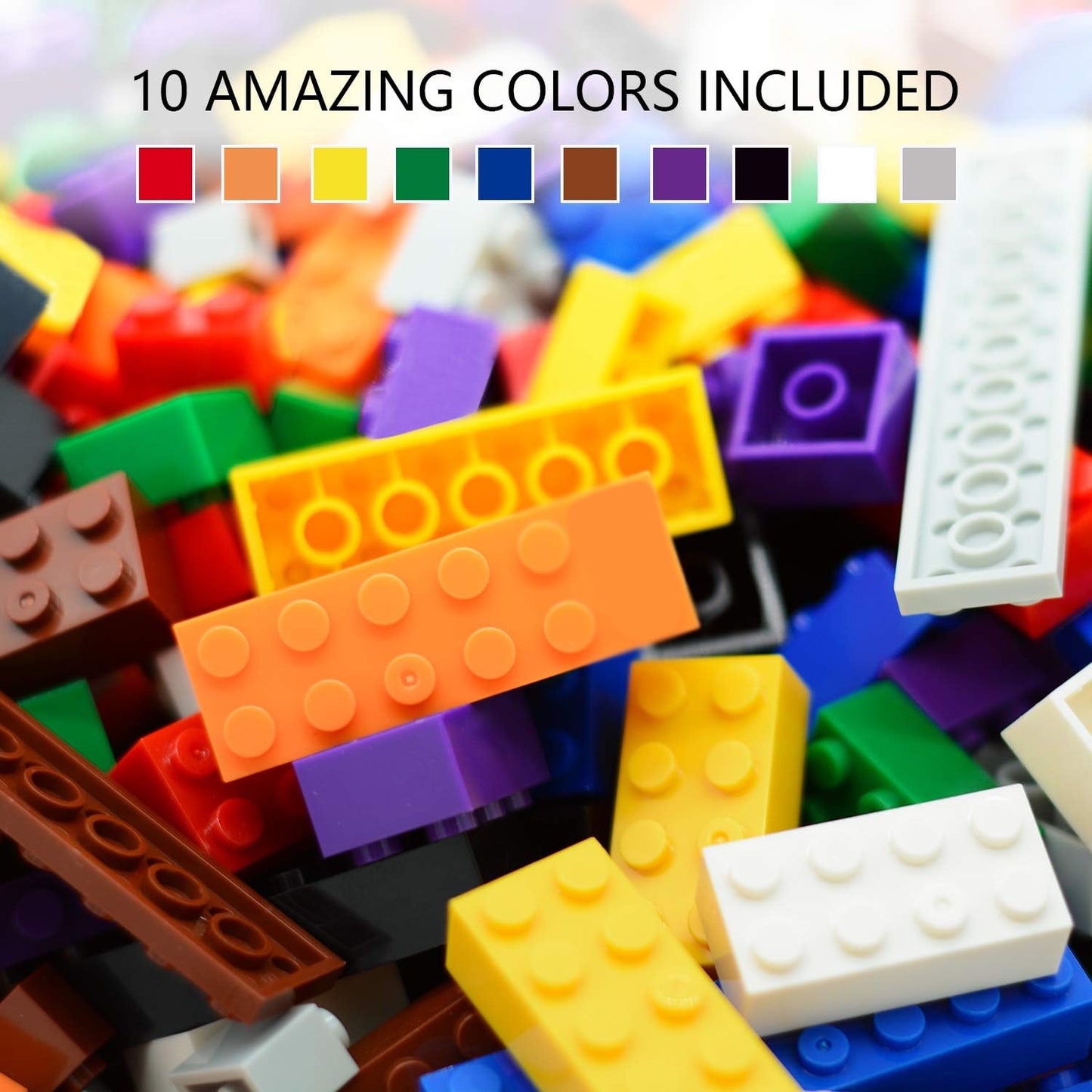 560 Pieces Building Bricks Kit with Wheels, Tires, Axles, Windows, and Doors Basic Bulk Block - Random Color - Compatible with L