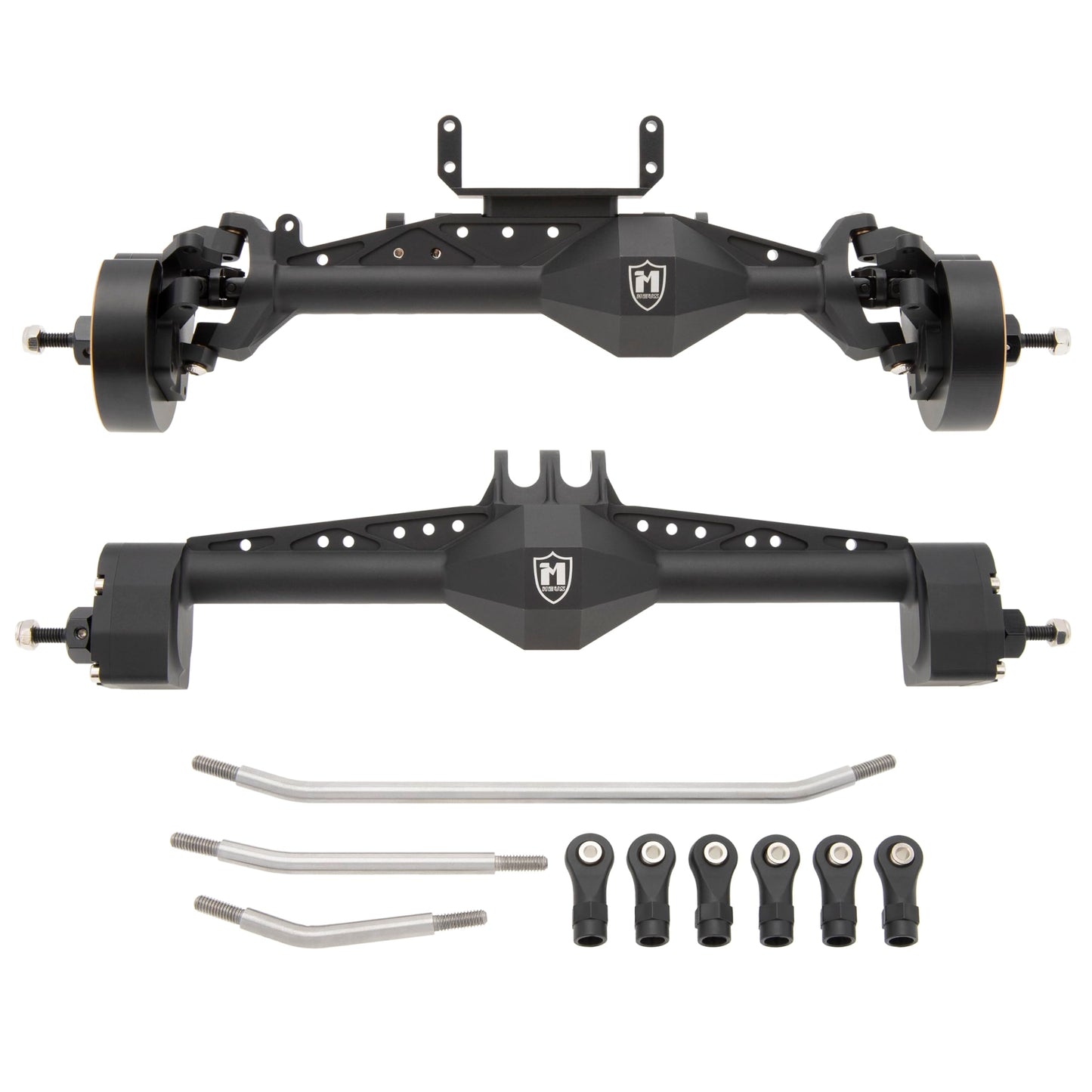 MEUS RACING Capra 1.9 Portal Axles Kit - Isokinetic CVDs, Ackerman Steering, Aluminum Alloy, Standard-Black, Model: MEUS-UTB19