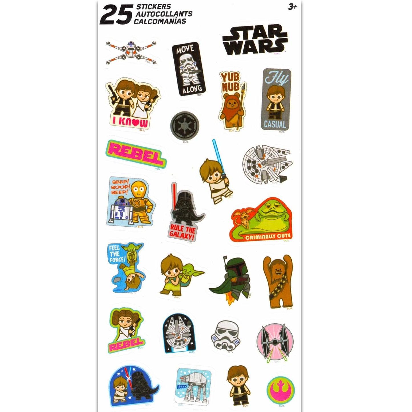Star Wars Party Favors for Boys & Girls - 12 Pack Sticker Sheets for Kids Birthday Party Goodie Bags