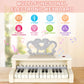 Deao Children'S Piano For Girls, Children'S Musical Piano Keyboard Toys, Electronic Piano Toy With Stool And Microphone, 25 Keys, 22 Songs (White)