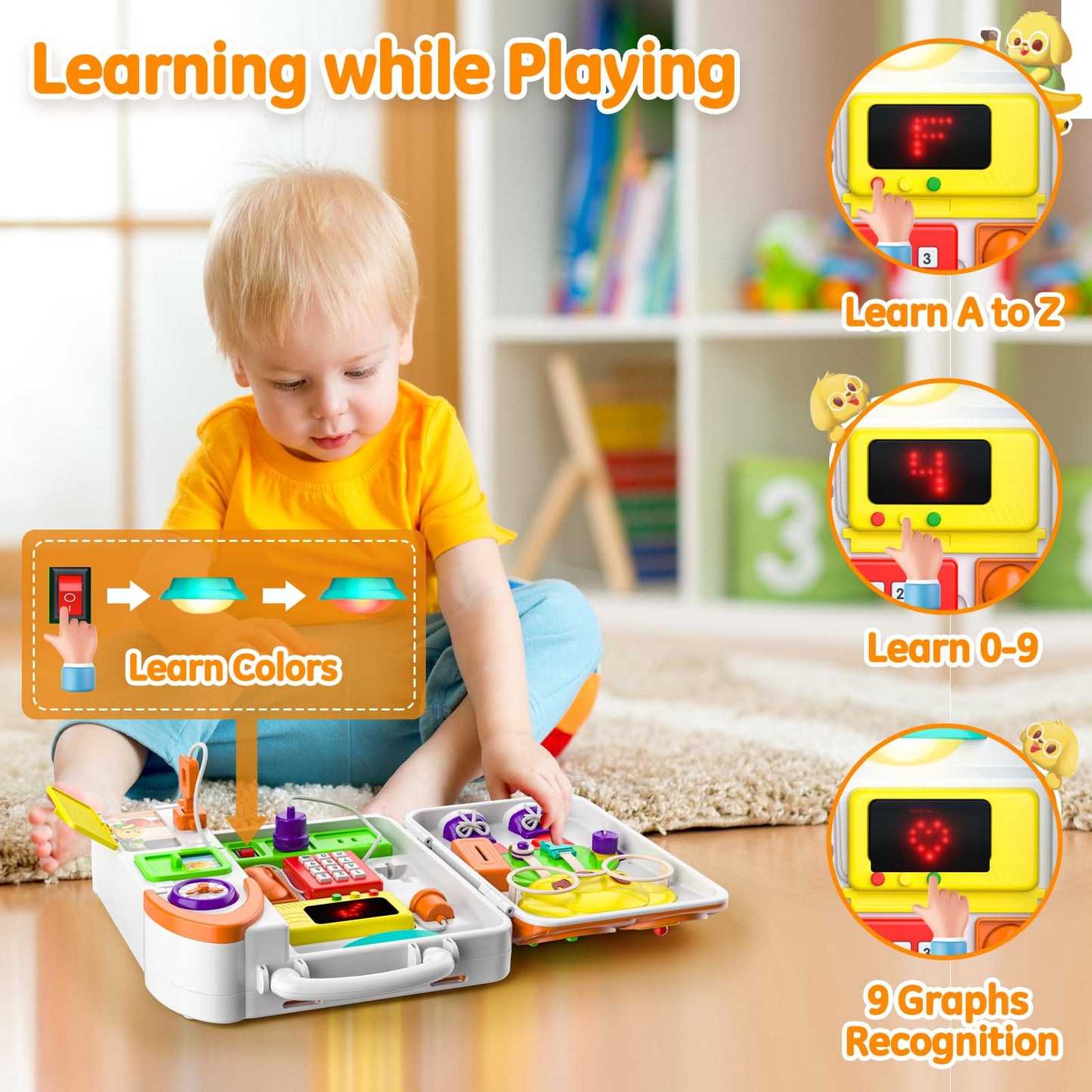 Innosky Busy Board Montessori Toys For 1+ Year Old Toddler Boy Girl, Baby Toys 12-18 Months, Sensory Toys For Toddlers 1-3 Year