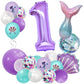 40 Inch Purple Number 1 Balloon,Giant Large Number 1 Balloon,1Th Birthday Mermaid Balloons,Children'S Birthday Party Baby Shower