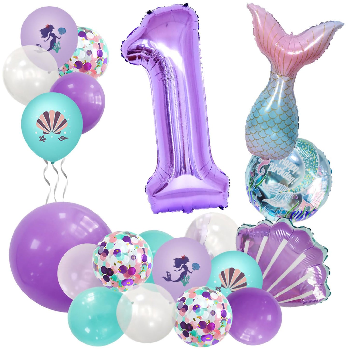 40 Inch Purple Number 3 Balloon,Giant Large Number 3 Balloon,3Th Birthday Mermaid Balloons,Children'S Birthday Party Baby Shower