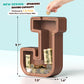 Summidate Wooden Letter Piggy Bank  Extra Thick Large Capacity Piggy Bank for Kids Boys Girls Toddler  Alphabet J Money Bank| Coin Box Birthday  Christmas  Festival
