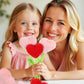 ZJoey 10 Pcs Plush Heart Flower Stuffed Bendable Stems Plush Bouquet Toy Soft Rose Flower 12.6 Inch for Christmas 2025 Mother's