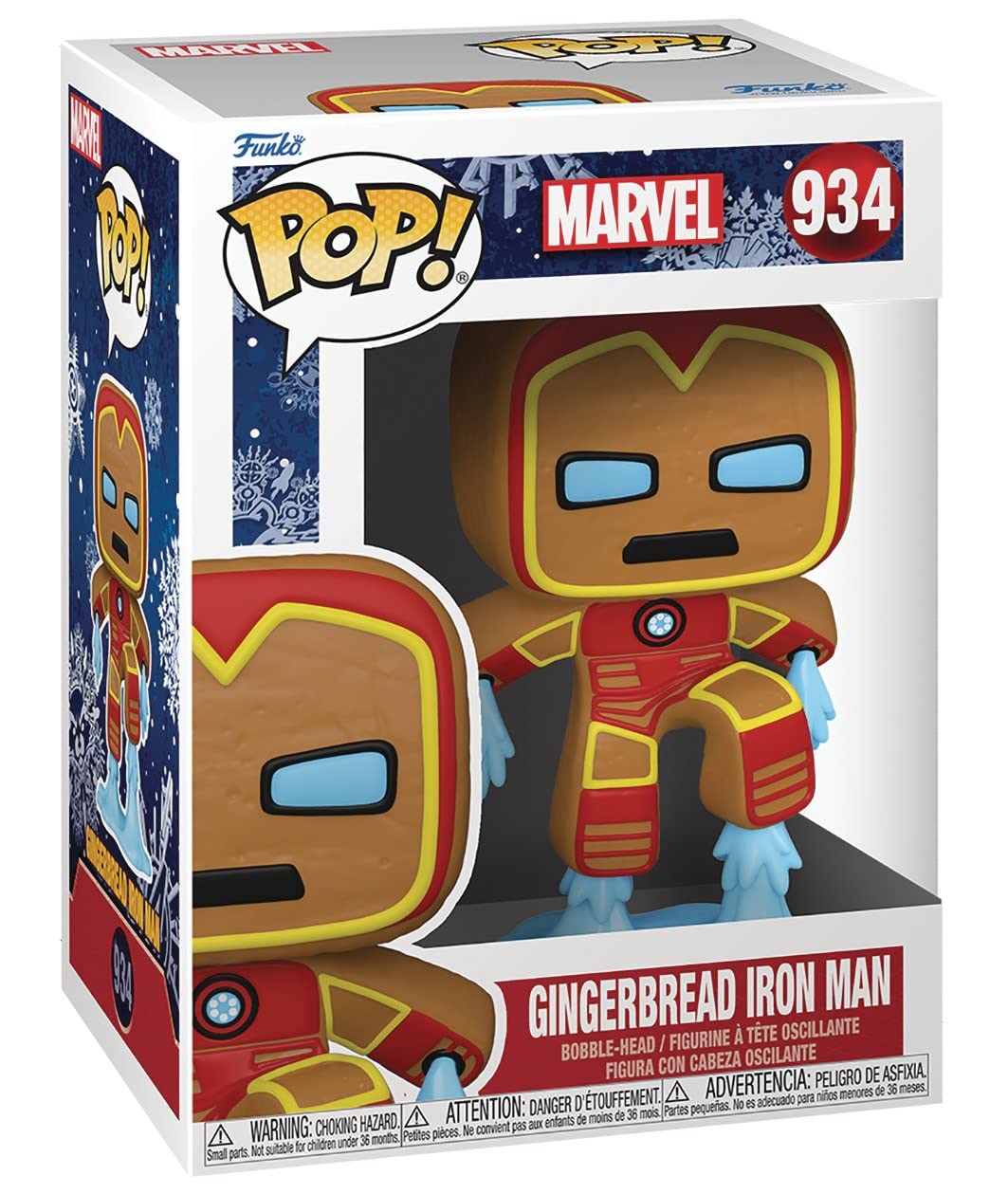 Funko Pop Marvel: Holiday - Gingerbread Iron Man Pop! Vinyl Figure (Bundled With Compatible Pop Box Protector Case), Multicolore