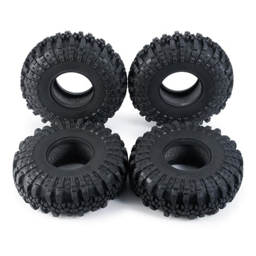 RCLIONS 4PCS 1.9inch RC Crawler Tires Rubber Wheel Tyre 110mm/4.3'' with Foam Insert for 1/10th AXIAL SCX10,TRX4,SCX10 II,D90,D1