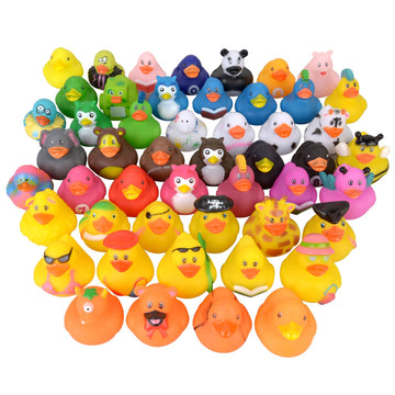 Hugoutdoor 50Pcs Assortment Mini Rubber Ducks, Kids Baby And Toddler Bath Toys, Summer Pool Beach Activities Floater Rubber Tiny