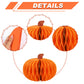 JarThenaAMCS 8Pcs Fall Pumpkin Honeycomb Centerpieces Beige Orange Blue Glitter Paper Honeycomb Ball Ornaments for Autumn Harves
