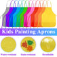 BOUBONI Kids Painting Aprons 12 Pieces 12 Colors Kids Art Aprons with 2 Roomy Pockets Kids Aprons for Art Painting Activity Kitc