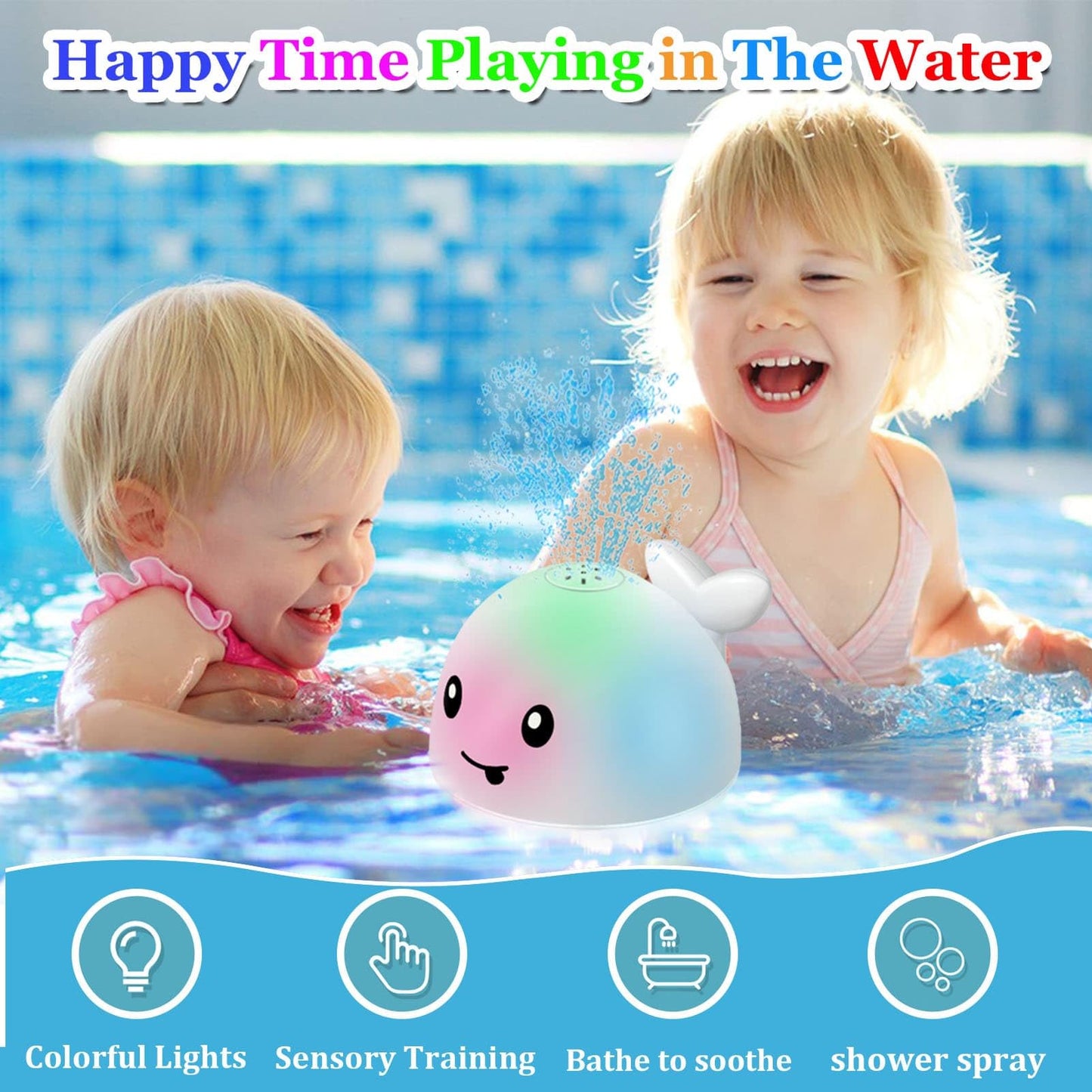 Baby Bath Toys For 6-12-18-24 Months - Toddler Toddla Whale Bath Toy Sprinkler For Kids Ages 1-3 2-4 3-5 Bathtub Tub Water Pool