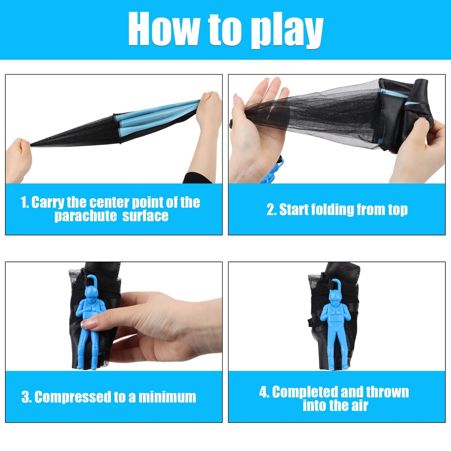 LOMIMOS 5pcs Parachute Toy Tangle Free Throw tossing Parachute Outdoor Toss It Up Flying Paratrooper Toy Hand Army Soldier for Children Kid Party Favor