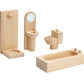 Plantoys Wooden Classic Line Of Dollhouse Furniture- Bathroom Set (9014) | Sustainably Made From Rubberwood And Non-Toxic Paints