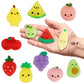 Cllayees 24 Pcs Squishy Toys  Fruits Mochi Squishies  Mini Kawaii Stress Relief Toys Party Favors for Kids mature-themeds Birthday Gifts Classroom Prizes