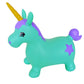AppleRound Unicorn Bouncer with Hand Pump  Inflatable Space Hopper  Ride-on Bouncy Animal for Children (Turquoise)