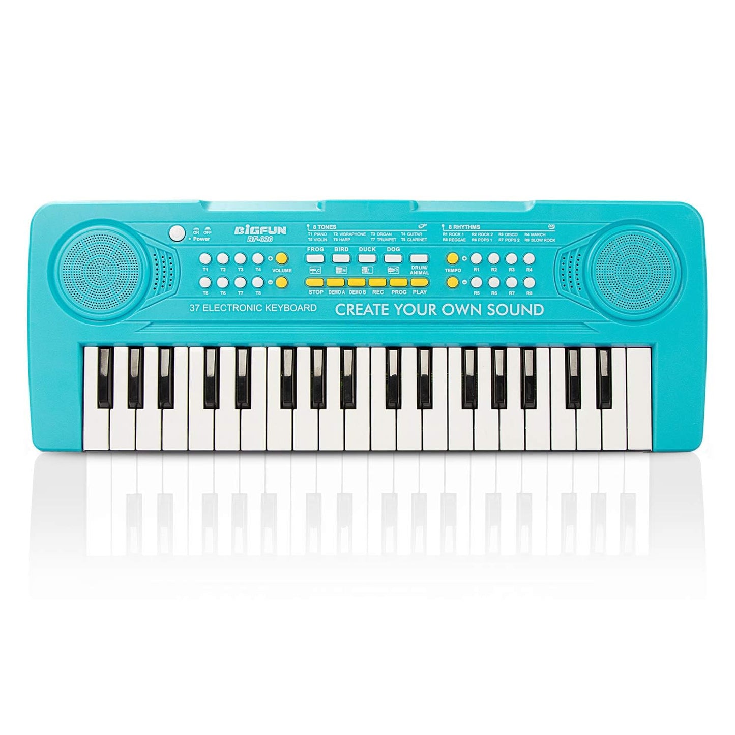Bigfun Kid Keyboard Piano - 37 Keys Keyboard Piano Kids Multifunction Music Educational Instrument Toy Keyboard Piano For 3, 4, 5, 6, 7, 8 Girls And Boys (Blue)