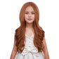 Duduwig Dark Orange Wig Kids Girls Long Orange Middle Part Wigs Children Ginger Wavy Curly Wig Synthetic Hair Wigs Hair Net Incl