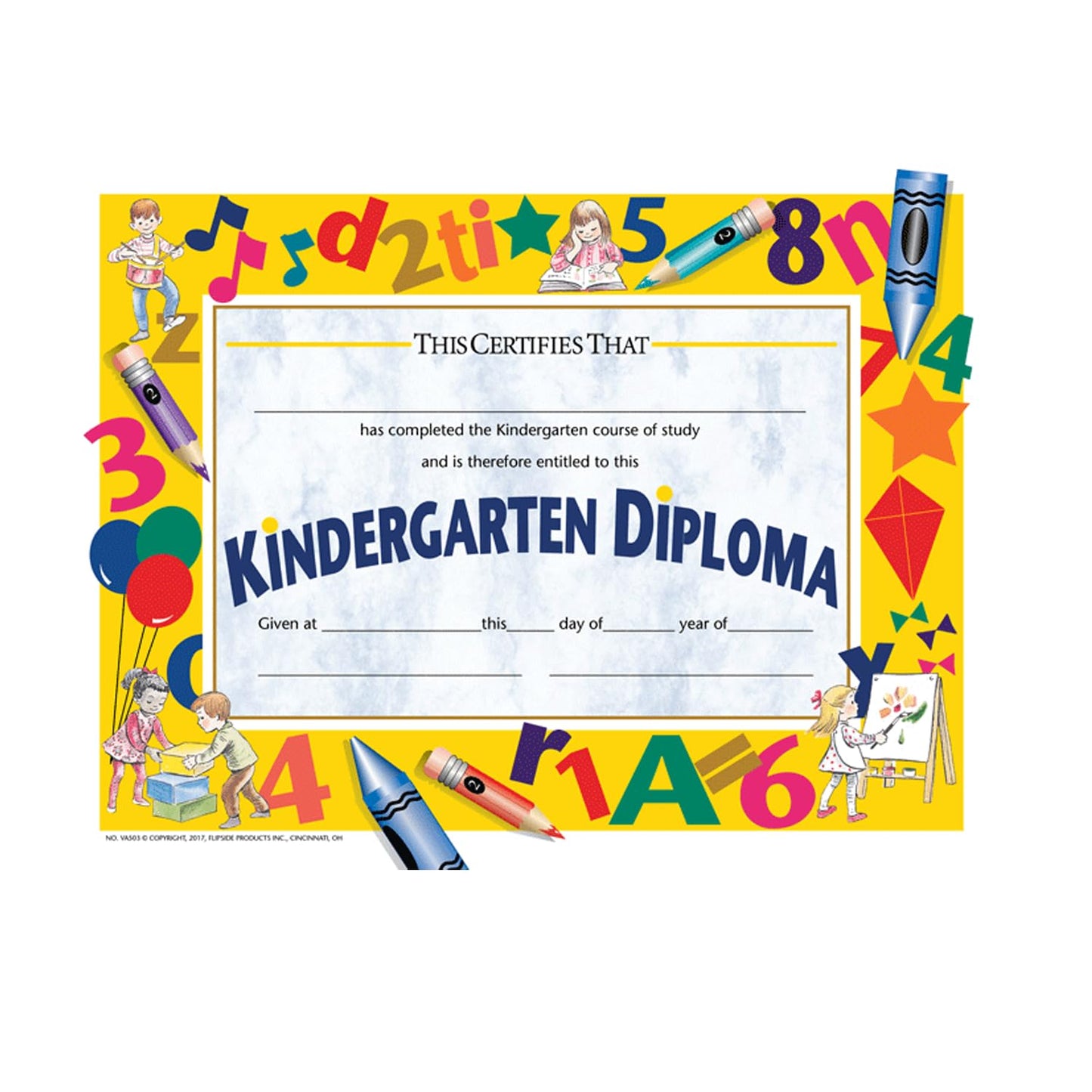 Hayes Kindergarten Diplomas, Customizable Award For Kindergarten Graduation, End Of The Year Completion, Colorful Cartoon Design