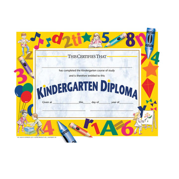 Hayes Kindergarten Diplomas, Customizable Award For Kindergarten Graduation, End Of The Year Completion, Colorful Cartoon Design