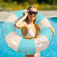 Lenwen 9 Pcs Classic Striped Pool Inner Tubes Pool Tubes With Fun Prints Pool Float Tube Inflatable Tube Float Bachelorette Pool