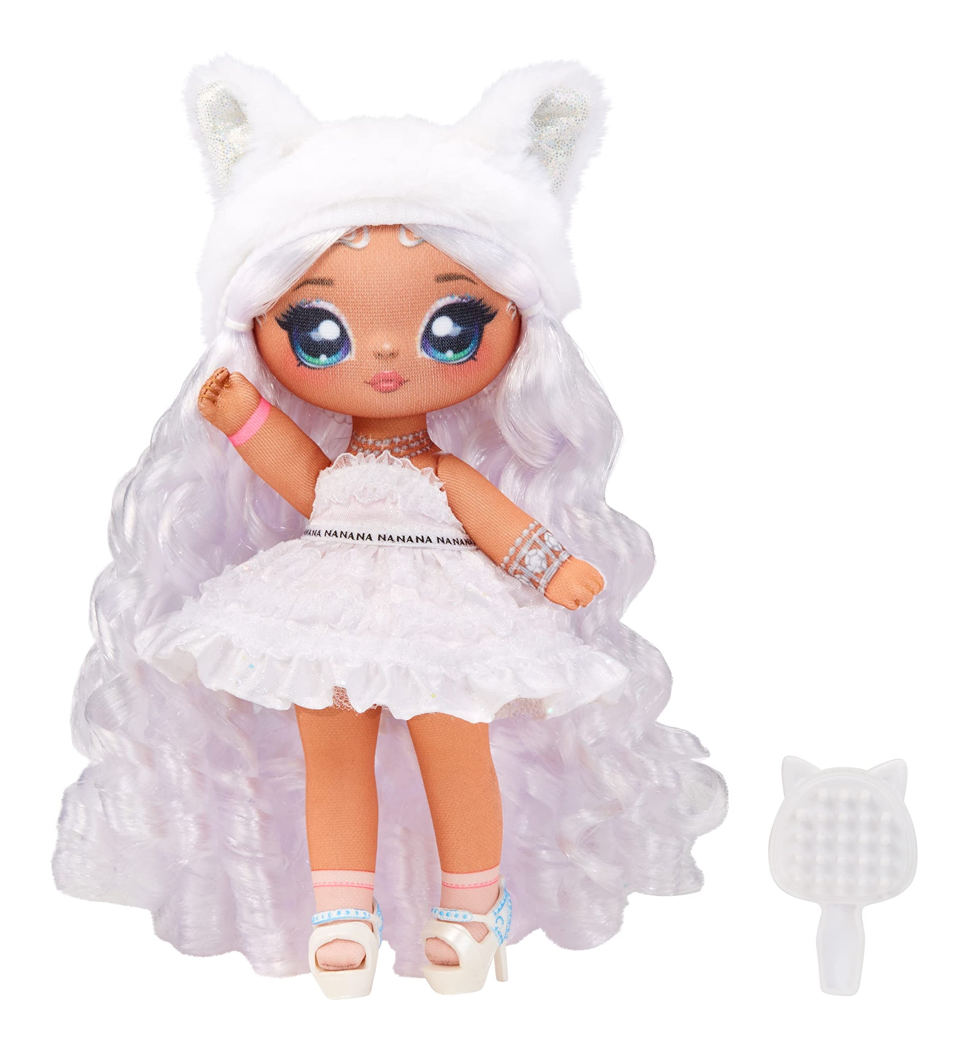 Na! Na! Na! Surprise Sweetest Gems™ April Sparkles 7.5' Fashion Doll Diamond Birthstone Inspired With White Hair, Ruffle Satin Dress & Brush, Poseable, Great Toy Gift Girls Boys Ages 5 6 7 8+ Years