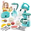 Pretend Play Kitchen Appliances Toy Set, Kids Kitchen Accessories Set - Coffee Maker, Toaster, Mixer, Blender with Light and Sou