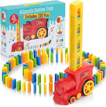 220 Dominoes Train Set Boys Girls Birthday Toy Creative Gifts For Ages 3 4 5 6 7 8 9 10 Montessori Domino Machine Automatic Rall