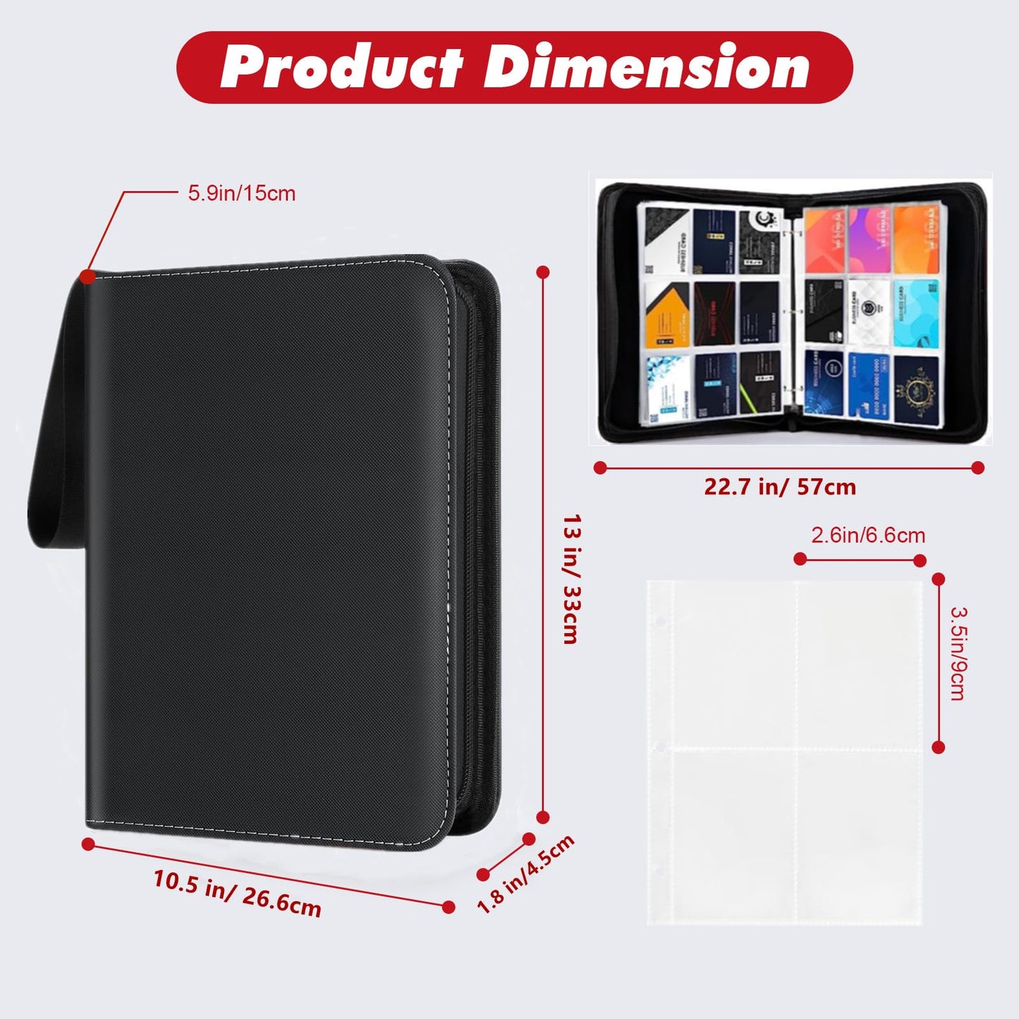 Xshnuo Trading Card Binder, 9 Pockets 900 Cards Holder Collector Album With 50 Removable Sleeves Compatible With Pokemon Cards F
