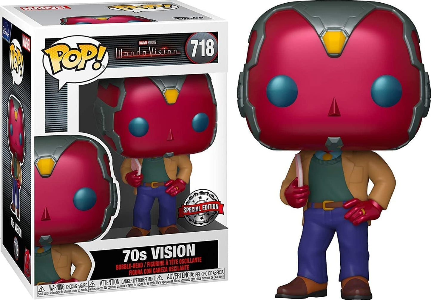 Funko Pop! Marvel Wandavision 70S Vision Exclusive Figure