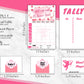 Generic Valentine's Day Bunco Kit - Cupid Score Sheets - Pink & White - Game Night Fun - Model Valentine2025