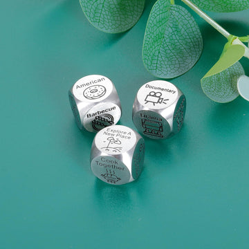 3PCS Food Decision Dice Bridesmaid Gifts for Wedding Bachelorette Party Games for Bride Bridal Shower Gifts 50th 11th Anniversar
