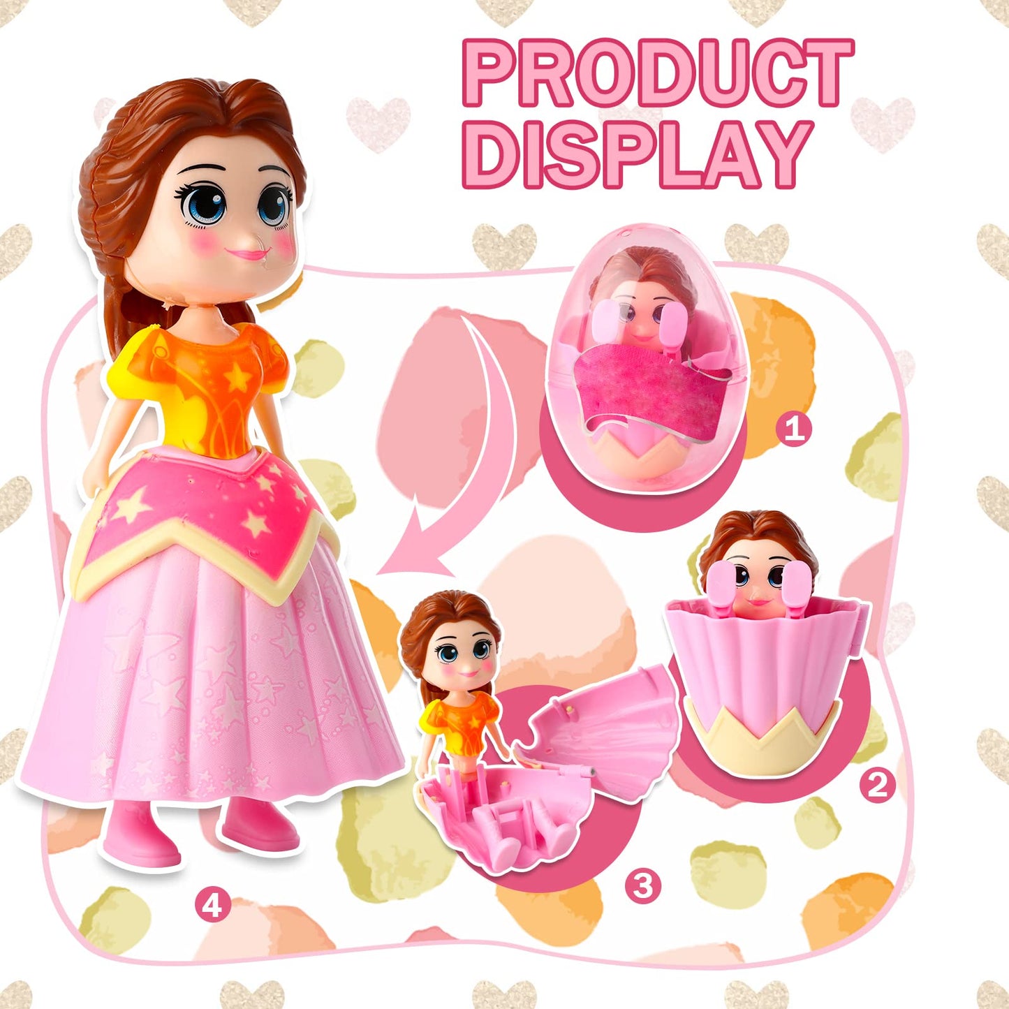 xutengy 4 Pack Christmas Stocking Stuffers Gifts Jumbo Princess Eggs