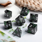 Glitter Green DND Metal Dice, DNDND 7 PCS Flower Metallic DND Dice Set with Grogeous Gift Case for Dungeons and Dragon Tabletop
