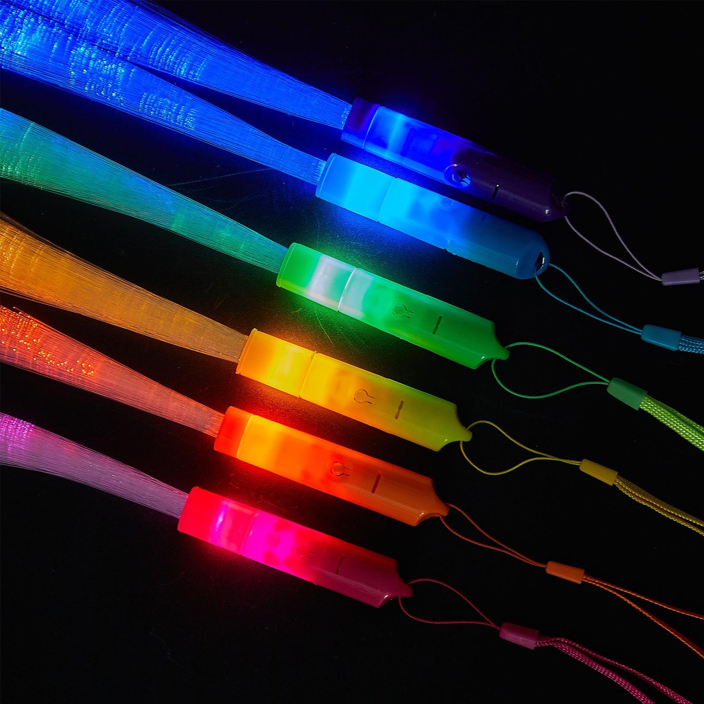 Zhanmai 24 Pieces Upgraded Glow Fiber Wands Sticks Led Light Wands Fiber Optic Wands Led Flashing Sticks Glow Flashing Wands Fiber Optic Wands For Wedding Party Favors(Mixing Color)